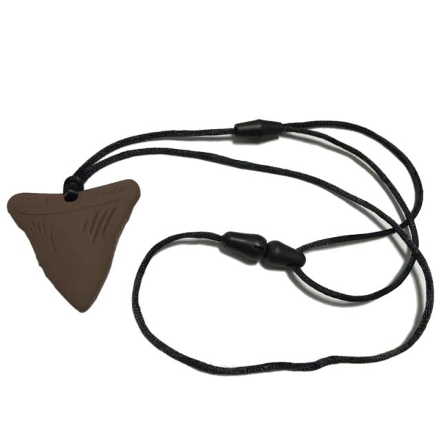 Shark Tooth Pendant Chew Necklace The Autistic Innovator Brown 