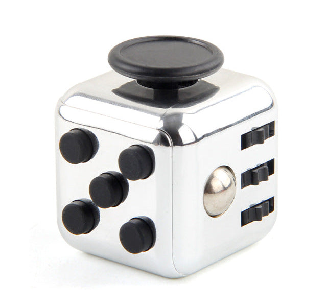 Push Button Fidget Cube The Autistic Innovator Metallic Silver 